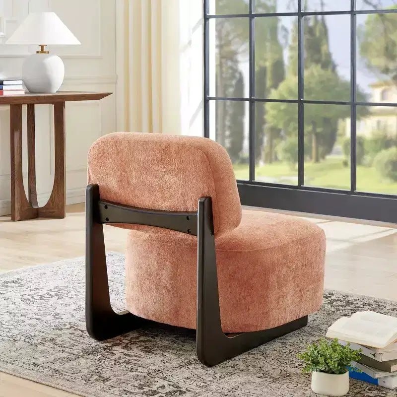 Roundhill Furniture Solara Modern Accent Chair with Solid Wood Frame