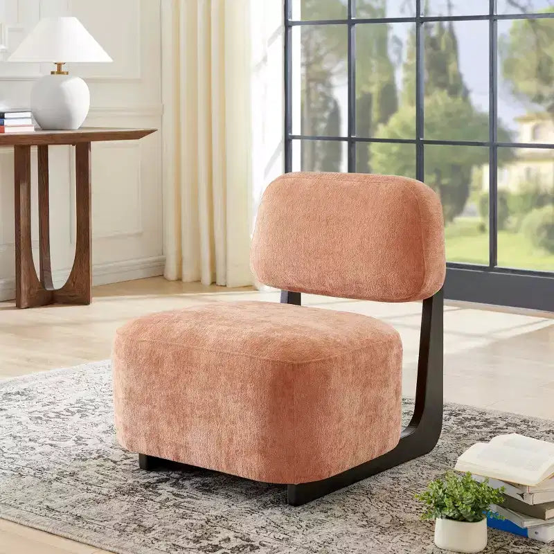 Roundhill Furniture Solara Modern Accent Chair with Solid Wood Frame