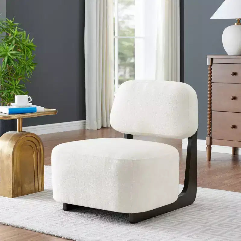 Roundhill Furniture Solara Modern Accent Chair with Solid Wood Frame