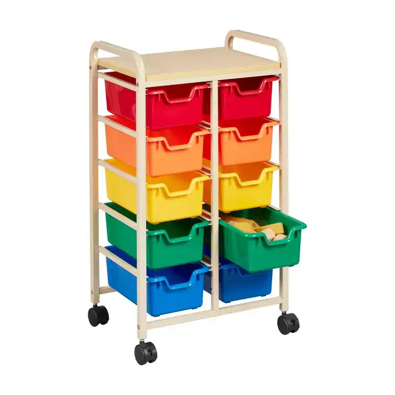 ECR4Kids Mobile Storage Organizer and Removable Plastic Bins, Kids Furniture