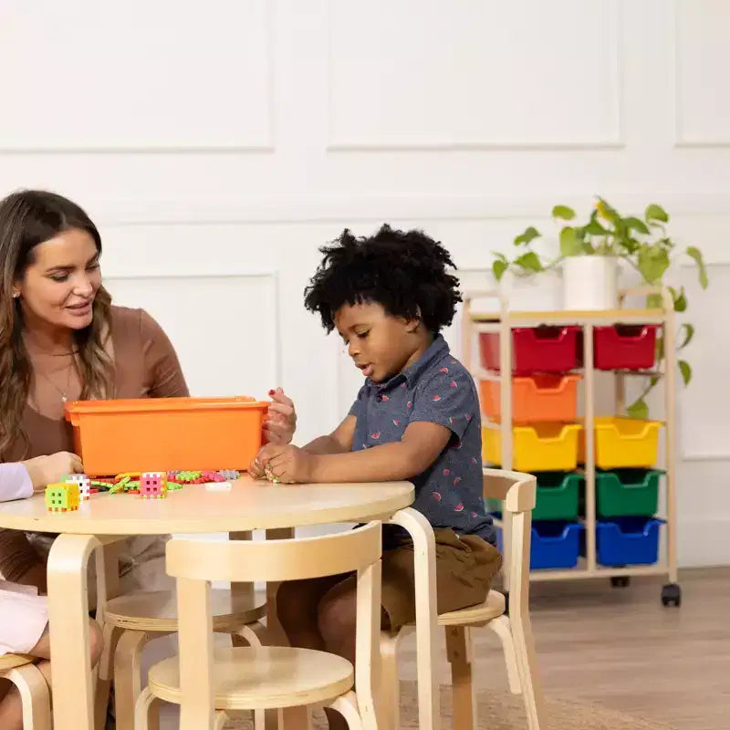 ECR4Kids Mobile Storage Organizer and Removable Plastic Bins, Kids Furniture