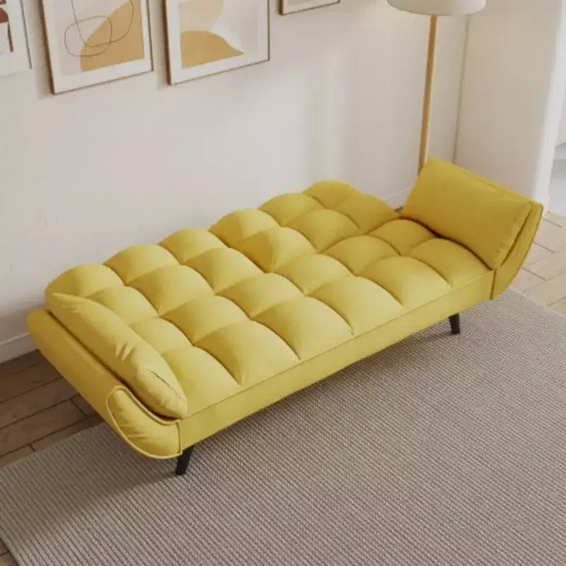 57 Inch Yellow Sofa Soft Two Armrests Throw Pillow Pillow Comfortable Fit Apartment Bedroom Small Space