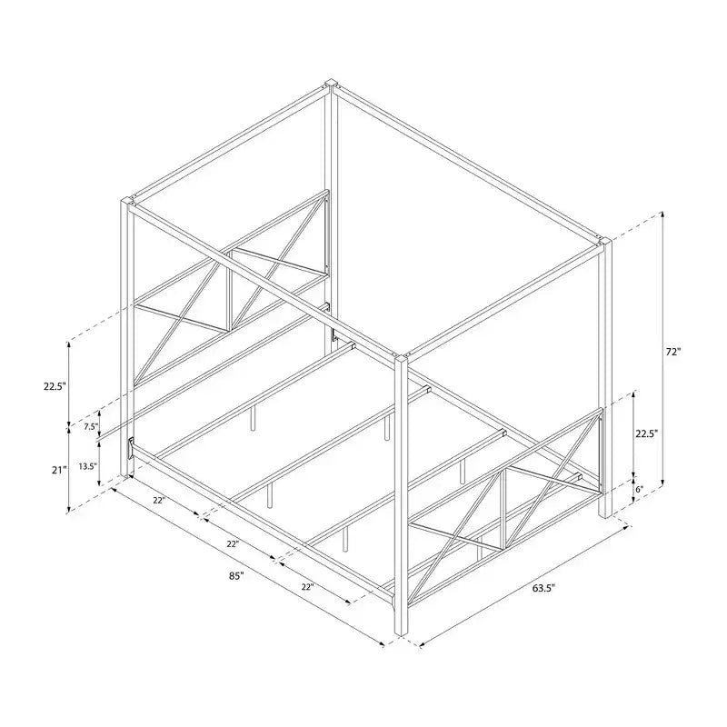 DHP Rosedale Metal Canopy Bed