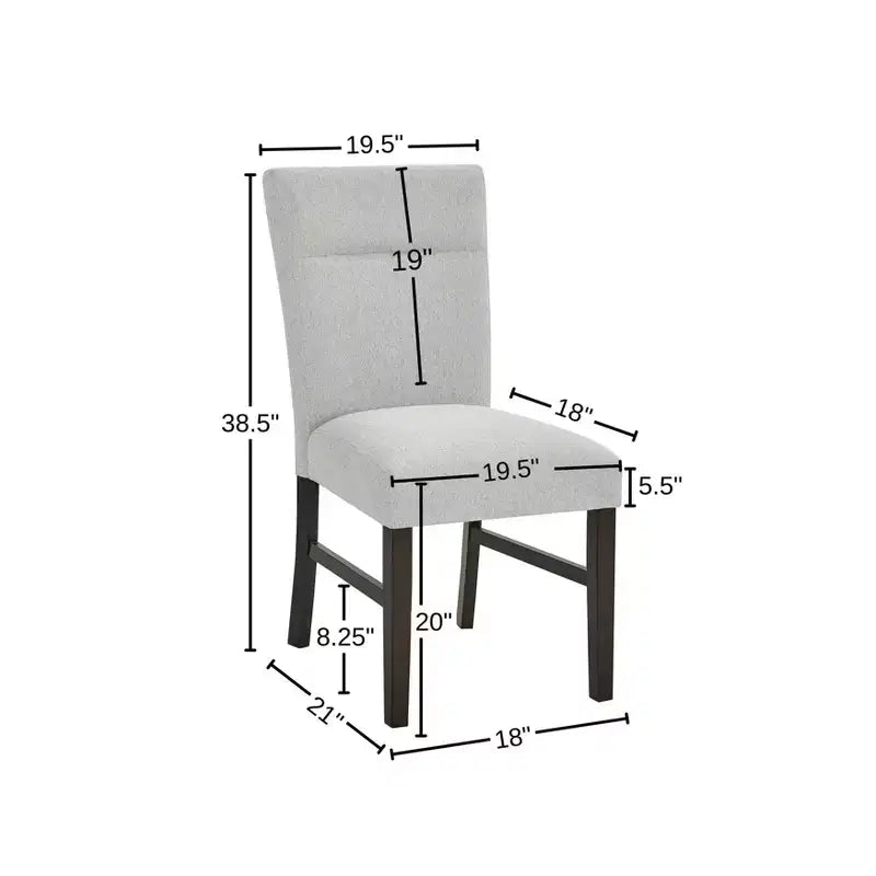 Roundhill Furniture Sorlen Modern Gray Upholstered Dining Chairs, Set of 2