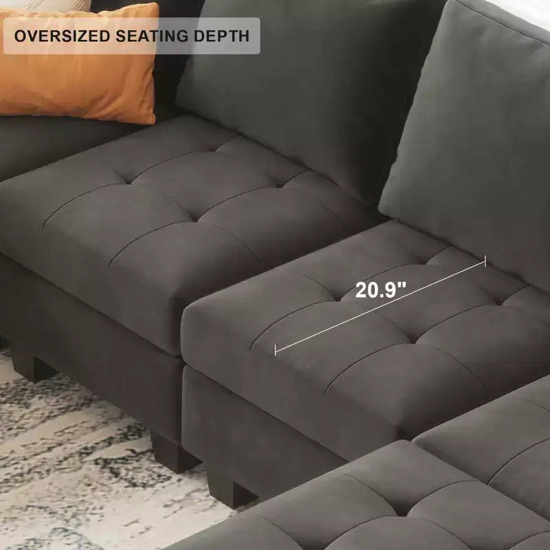 Belffin Modular Velvet Tufted Single Seat