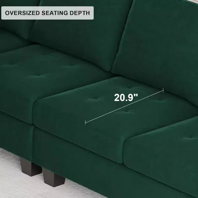 Belffin Modular Velvet Tufted Single Seat
