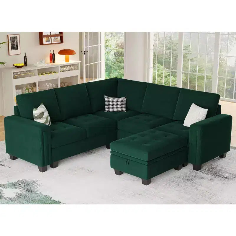 Belffin Modular Velvet Tufted Single Seat