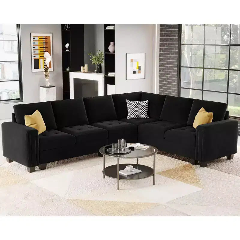 Belffin Modular Velvet Tufted Single Seat