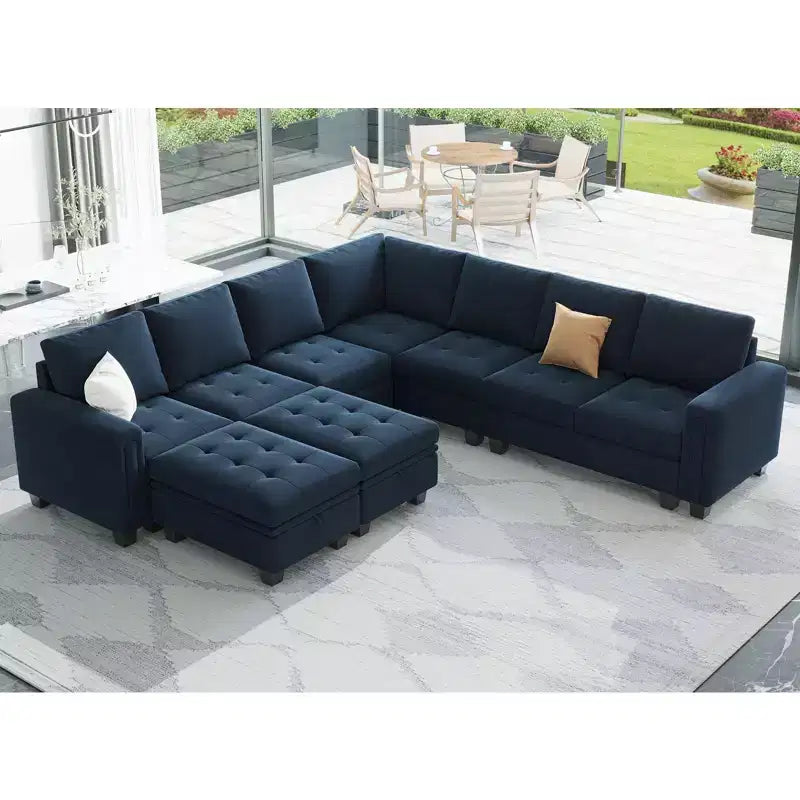 Belffin Modular Velvet Tufted Single Seat