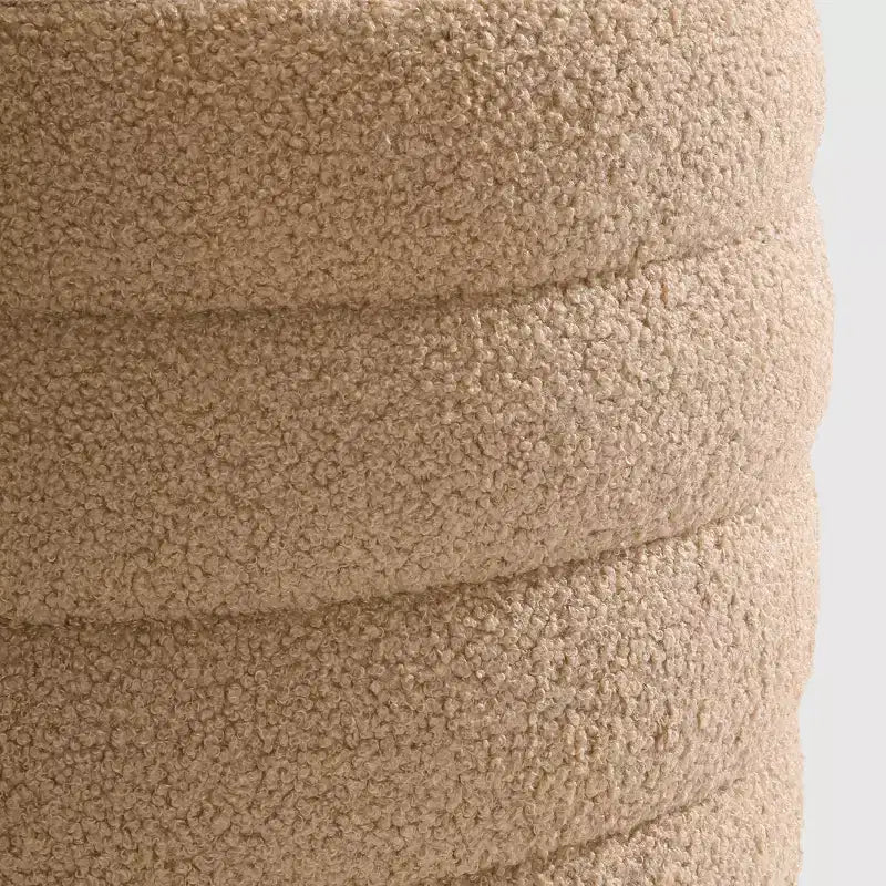 WestinTrends Alexandria Mid-Century Modern Faux Shearling Shearling Round Storage Ottoman