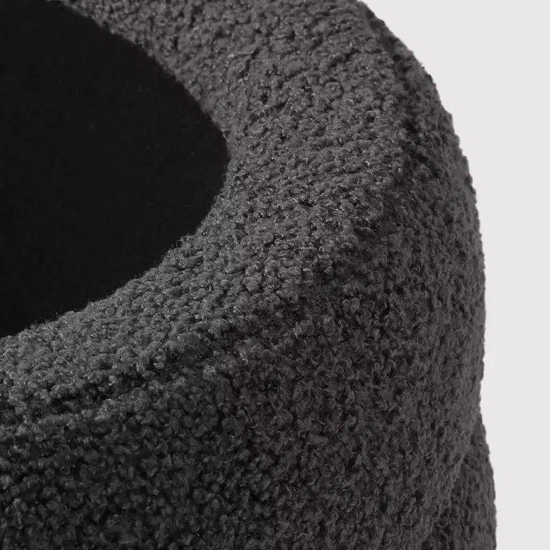 WestinTrends Alexandria Mid-Century Modern Faux Shearling Shearling Round Storage Ottoman