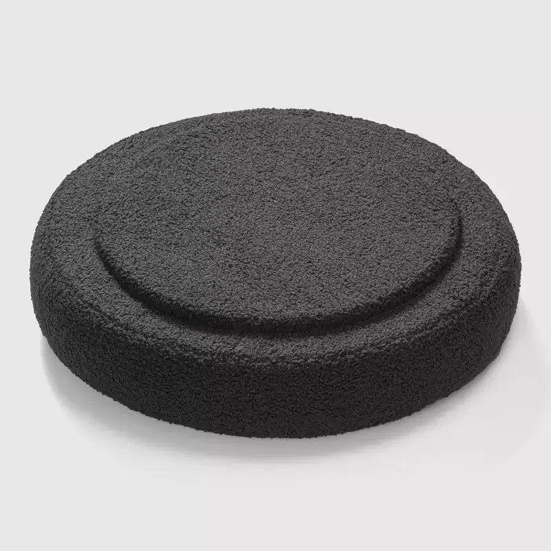 WestinTrends Alexandria Mid-Century Modern Faux Shearling Shearling Round Storage Ottoman