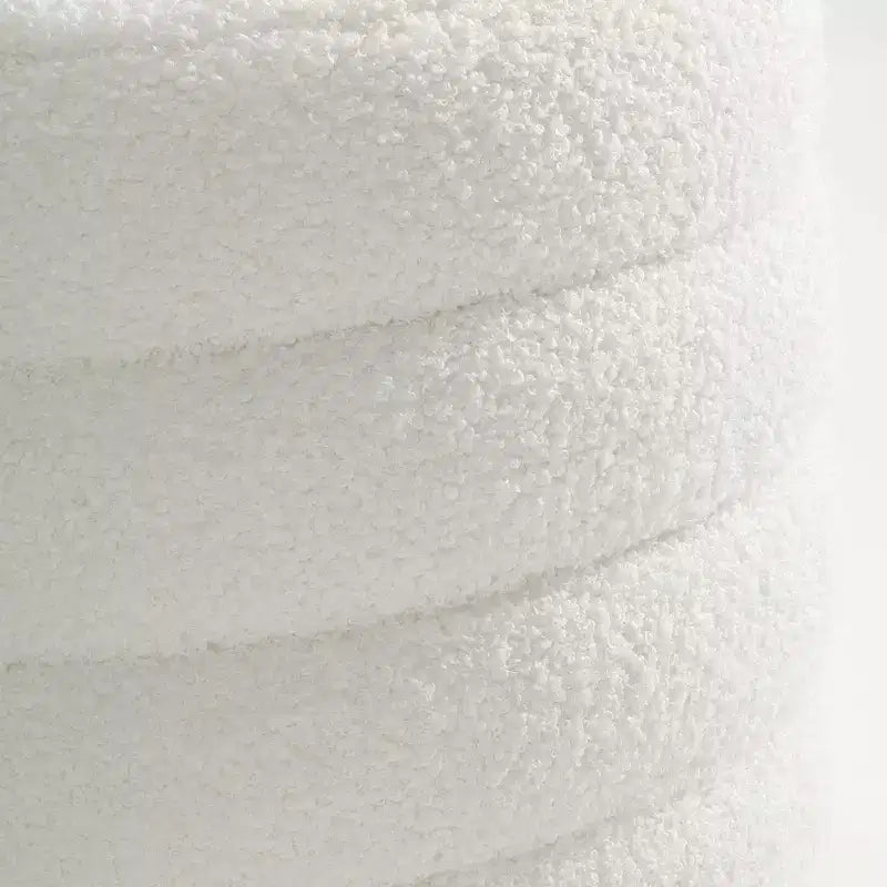 WestinTrends Alexandria Mid-Century Modern Faux Shearling Shearling Round Storage Ottoman