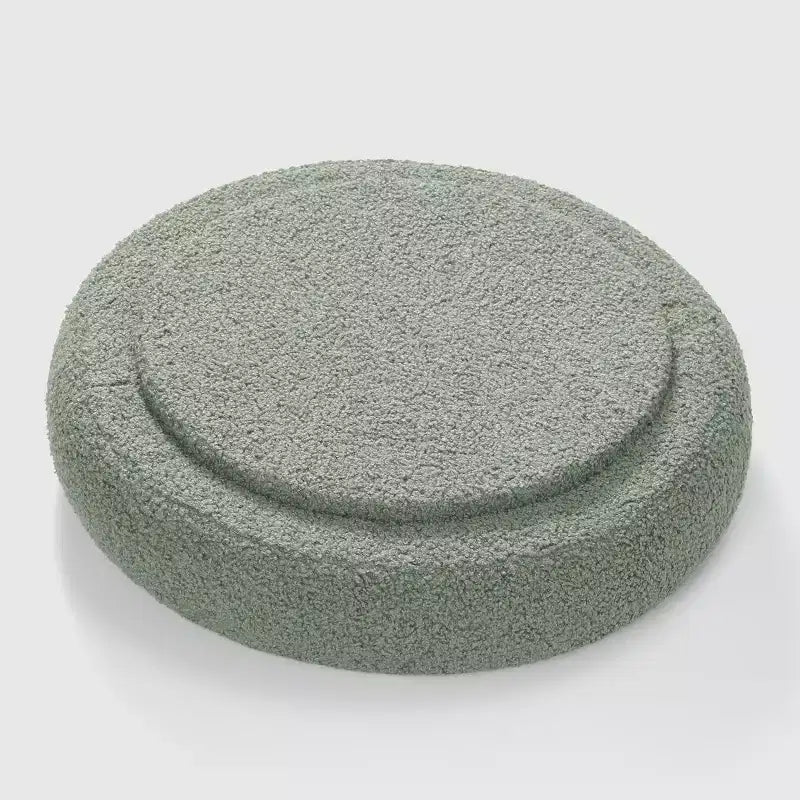 WestinTrends Alexandria Mid-Century Modern Faux Shearling Shearling Round Storage Ottoman