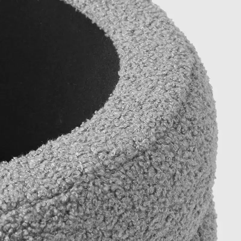 WestinTrends Alexandria Mid-Century Modern Faux Shearling Shearling Round Storage Ottoman