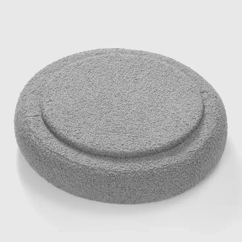 WestinTrends Alexandria Mid-Century Modern Faux Shearling Shearling Round Storage Ottoman