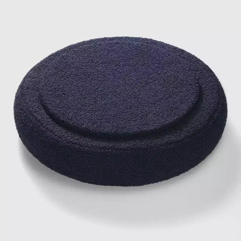 WestinTrends Alexandria Mid-Century Modern Faux Shearling Shearling Round Storage Ottoman