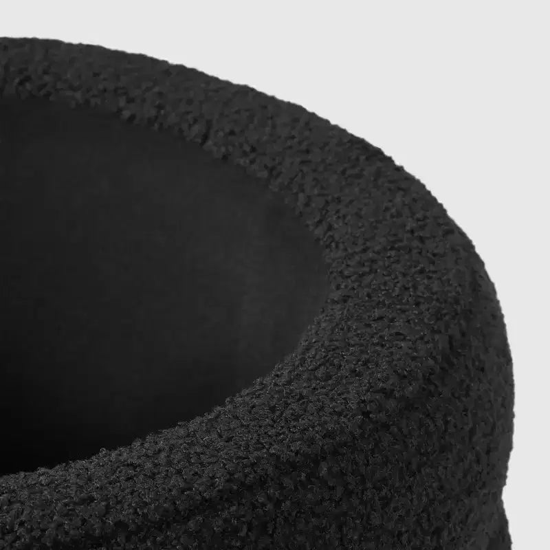 WestinTrends Alexandria Mid-Century Modern Faux Shearling Shearling Round Storage Ottoman