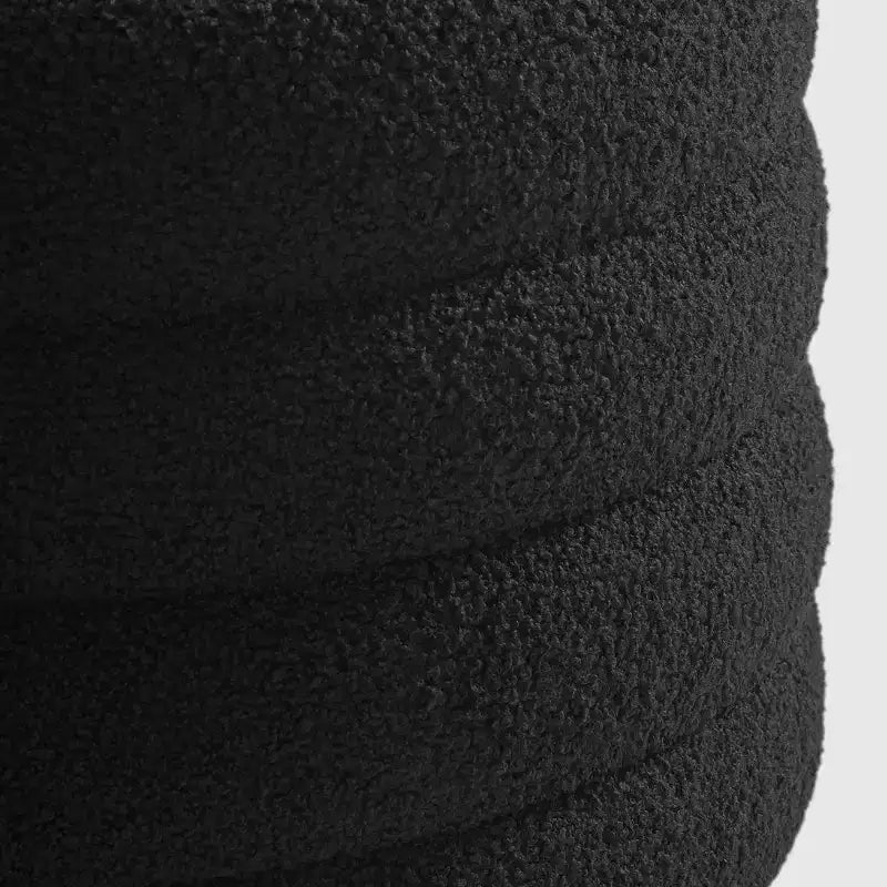 WestinTrends Alexandria Mid-Century Modern Faux Shearling Shearling Round Storage Ottoman