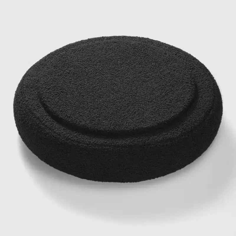 WestinTrends Alexandria Mid-Century Modern Faux Shearling Shearling Round Storage Ottoman