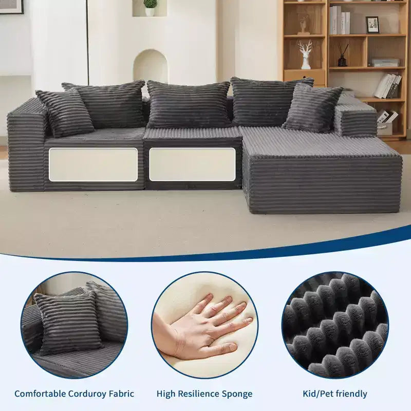 106 Cloud L-Shaped Sofa, Right-Facing Chaise, Ultra Soft